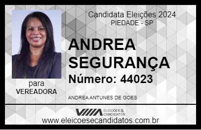 Candidato ANDREA SEGURANÇA 2024 - PIEDADE - Eleições