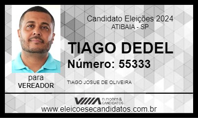 Candidato TIAGO DEDEL 2024 - ATIBAIA - Eleições