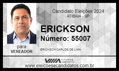 Candidato ERICKSON 2024 - ATIBAIA - Eleições