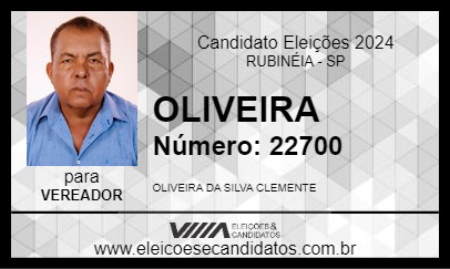 Candidato OLIVEIRA 2024 - RUBINÉIA - Eleições