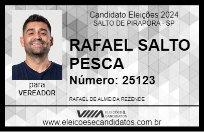 Candidato RAFAEL SALTO PESCA 2024 - SALTO DE PIRAPORA - Eleições