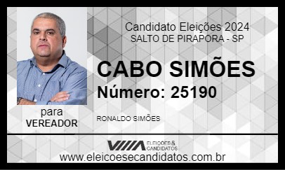 Candidato CABO SIMÕES 2024 - SALTO DE PIRAPORA - Eleições