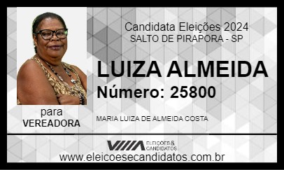 Candidato LUIZA ALMEIDA 2024 - SALTO DE PIRAPORA - Eleições