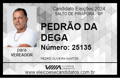 Candidato PEDRÃO DA DEGA 2024 - SALTO DE PIRAPORA - Eleições