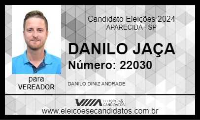 Candidato DANILO JAÇA 2024 - APARECIDA - Eleições