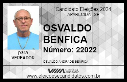 Candidato OSVALDO BENFICA 2024 - APARECIDA - Eleições