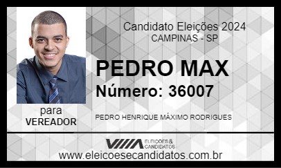 Candidato PEDRO MAX 2024 - CAMPINAS - Eleições