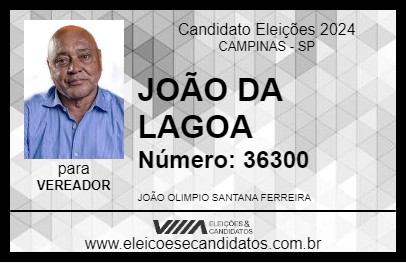 Candidato JOÃO DA LAGOA 2024 - CAMPINAS - Eleições