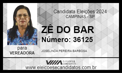 Candidato ZÊ DO BAR 2024 - CAMPINAS - Eleições