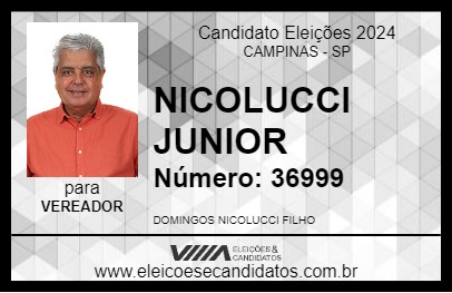 Candidato NICOLUCCI JUNIOR 2024 - CAMPINAS - Eleições