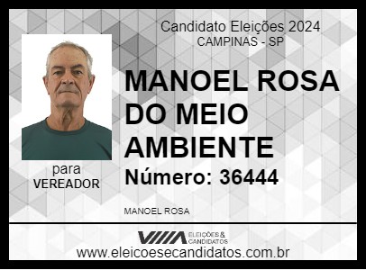 Candidato MANOEL ROSA DO MEIO AMBIENTE 2024 - CAMPINAS - Eleições