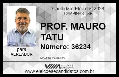 Candidato PROF. MAURO TATU 2024 - CAMPINAS - Eleições