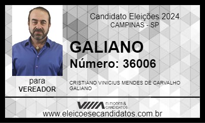 Candidato GALIANO 2024 - CAMPINAS - Eleições