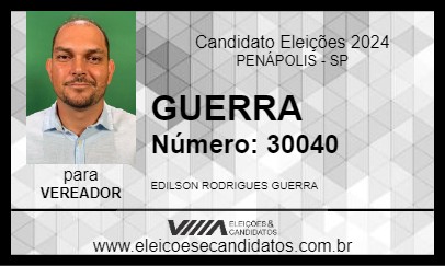 Candidato GUERRA 2024 - PENÁPOLIS - Eleições