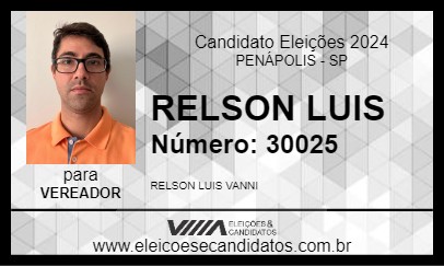 Candidato RELSON LUIS 2024 - PENÁPOLIS - Eleições