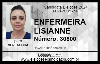 Candidato ENFERMEIRA LISIANNE 2024 - PENÁPOLIS - Eleições