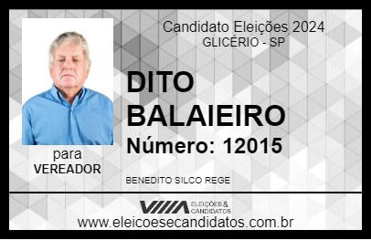 Candidato DITO BALAIEIRO 2024 - GLICÉRIO - Eleições