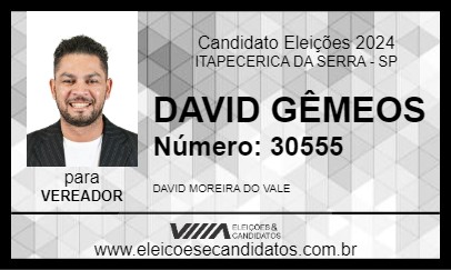 Candidato DAVID GÊMEOS 2024 - ITAPECERICA DA SERRA - Eleições