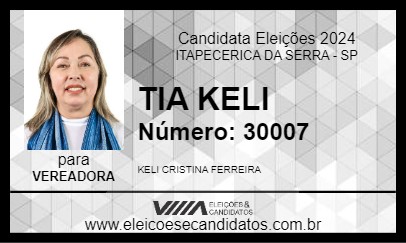 Candidato TIA KELI 2024 - ITAPECERICA DA SERRA - Eleições