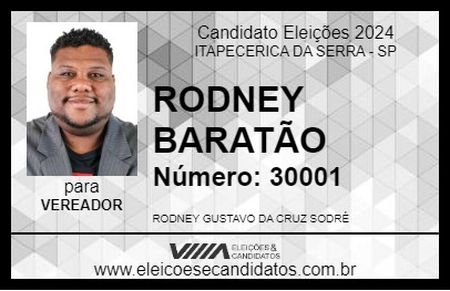 Candidato RODNEY BARATÃO 2024 - ITAPECERICA DA SERRA - Eleições