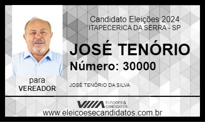 Candidato JOSÉ TENÓRIO 2024 - ITAPECERICA DA SERRA - Eleições