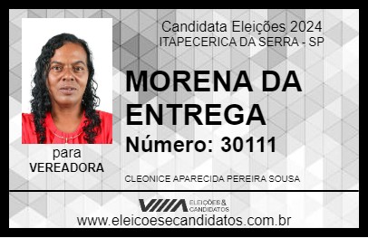 Candidato MORENA DA ENTREGA 2024 - ITAPECERICA DA SERRA - Eleições