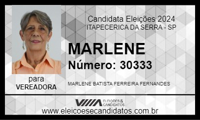 Candidato MARLENE 2024 - ITAPECERICA DA SERRA - Eleições