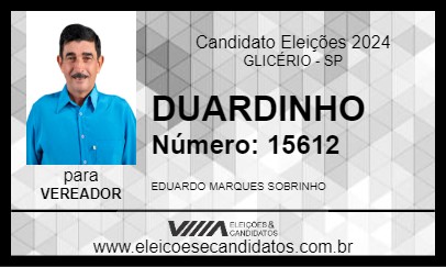 Candidato DUARDINHO 2024 - GLICÉRIO - Eleições