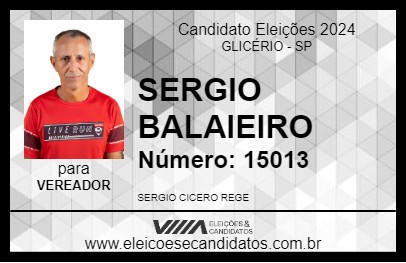 Candidato SERGIO BALAIEIRO 2024 - GLICÉRIO - Eleições