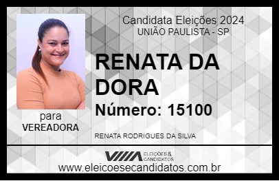 Candidato RENATA DA DORA 2024 - UNIÃO PAULISTA - Eleições