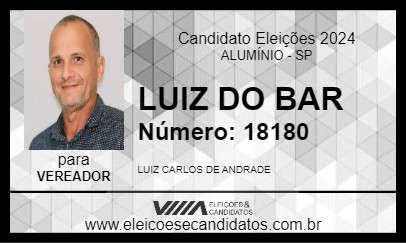 Candidato LUIZ DO BAR 2024 - ALUMÍNIO - Eleições