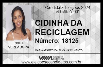 Candidato CIDINHA DA RECICLAGEM 2024 - ALUMÍNIO - Eleições