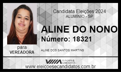 Candidato ALINE DO NONO 2024 - ALUMÍNIO - Eleições