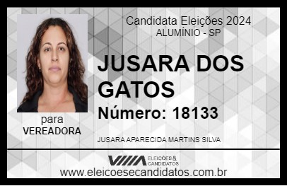 Candidato JUSARA DOS GATOS 2024 - ALUMÍNIO - Eleições