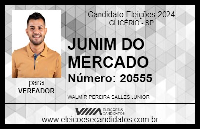 Candidato JUNIM DO MERCADO 2024 - GLICÉRIO - Eleições