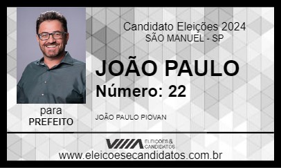 Candidato JOÃO PAULO 2024 - SÃO MANUEL - Eleições