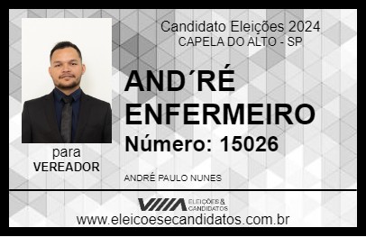 Candidato ANDRÉ 2024 - CAPELA DO ALTO - Eleições