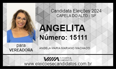 Candidato ANGELITA 2024 - CAPELA DO ALTO - Eleições