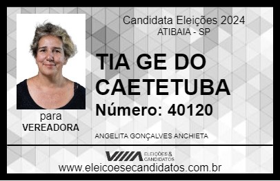 Candidato TIA GE DO CAETETUBA 2024 - ATIBAIA - Eleições