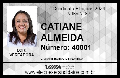 Candidato CATIANE ALMEIDA 2024 - ATIBAIA - Eleições