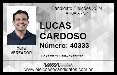 Candidato LUCAS CARDOSO 2024 - ATIBAIA - Eleições