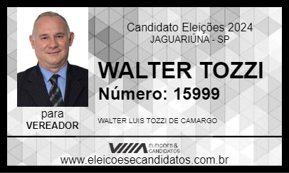 Candidato WALTER TOZZI 2024 - JAGUARIÚNA - Eleições