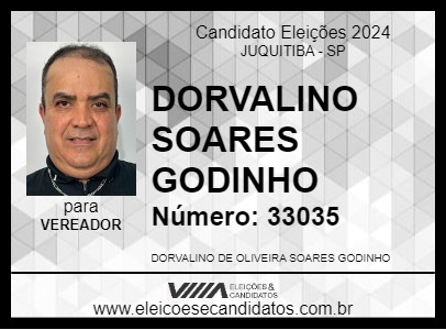 Candidato DORVALINO SOARES GODINHO 2024 - JUQUITIBA - Eleições