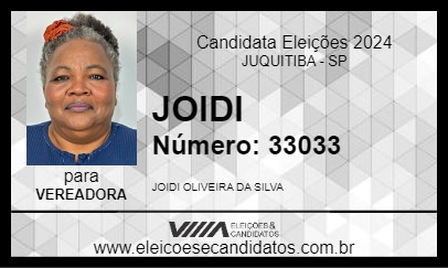 Candidato JOIDI 2024 - JUQUITIBA - Eleições