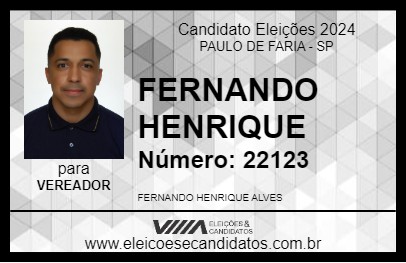 Candidato FERNANDO HENRIQUE 2024 - PAULO DE FARIA - Eleições