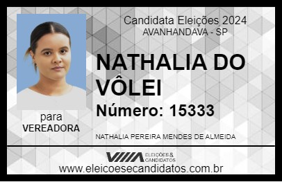 Candidato NATHALIA DO VÔLEI 2024 - AVANHANDAVA - Eleições