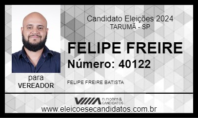 Candidato FELIPE FREIRE 2024 - TARUMÃ - Eleições