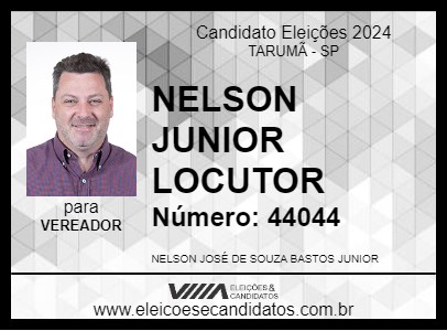 Candidato NELSON JUNIOR LOCUTOR 2024 - TARUMÃ - Eleições