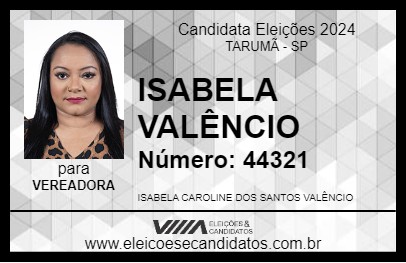 Candidato ISABELA VALÊNCIO 2024 - TARUMÃ - Eleições