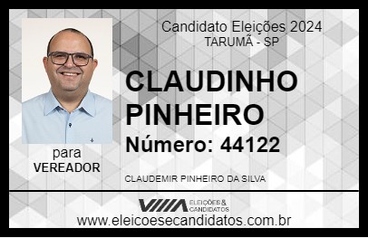 Candidato CLAUDINHO PINHEIRO 2024 - TARUMÃ - Eleições